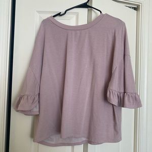 Lauren Conrad Pink Ruffle Shirt